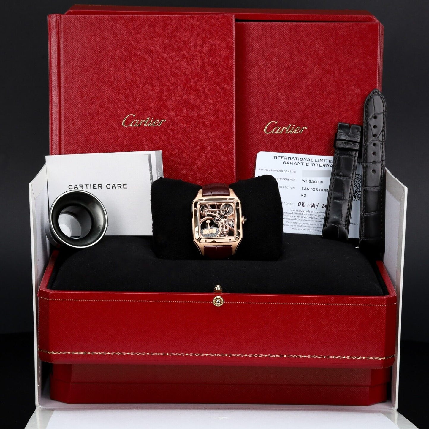 Cartier Santos 41mm Skeleton Micro Rotor Rose Gold -WHA0030