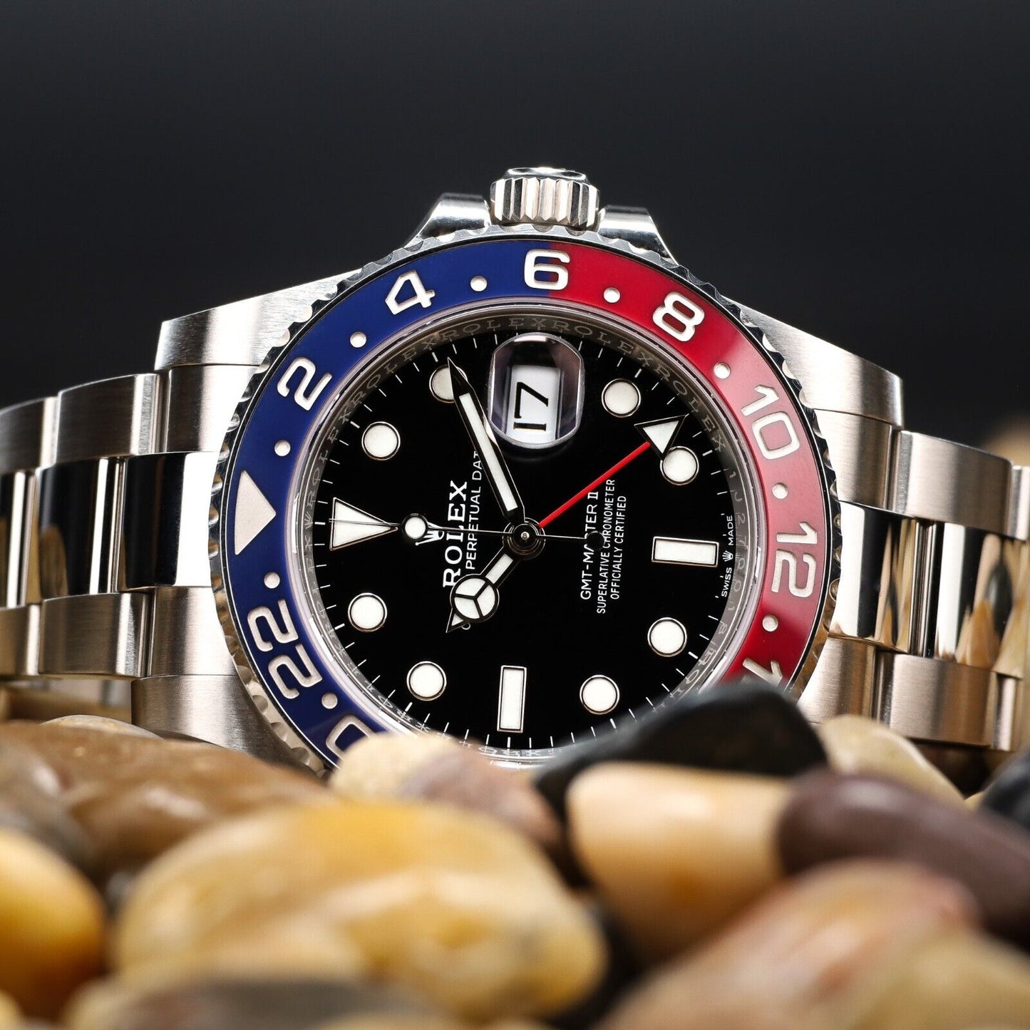 Rolex GMT-Master II Silver Bracelet with Red and Blue Bezel "pepsi"-126710BLRO