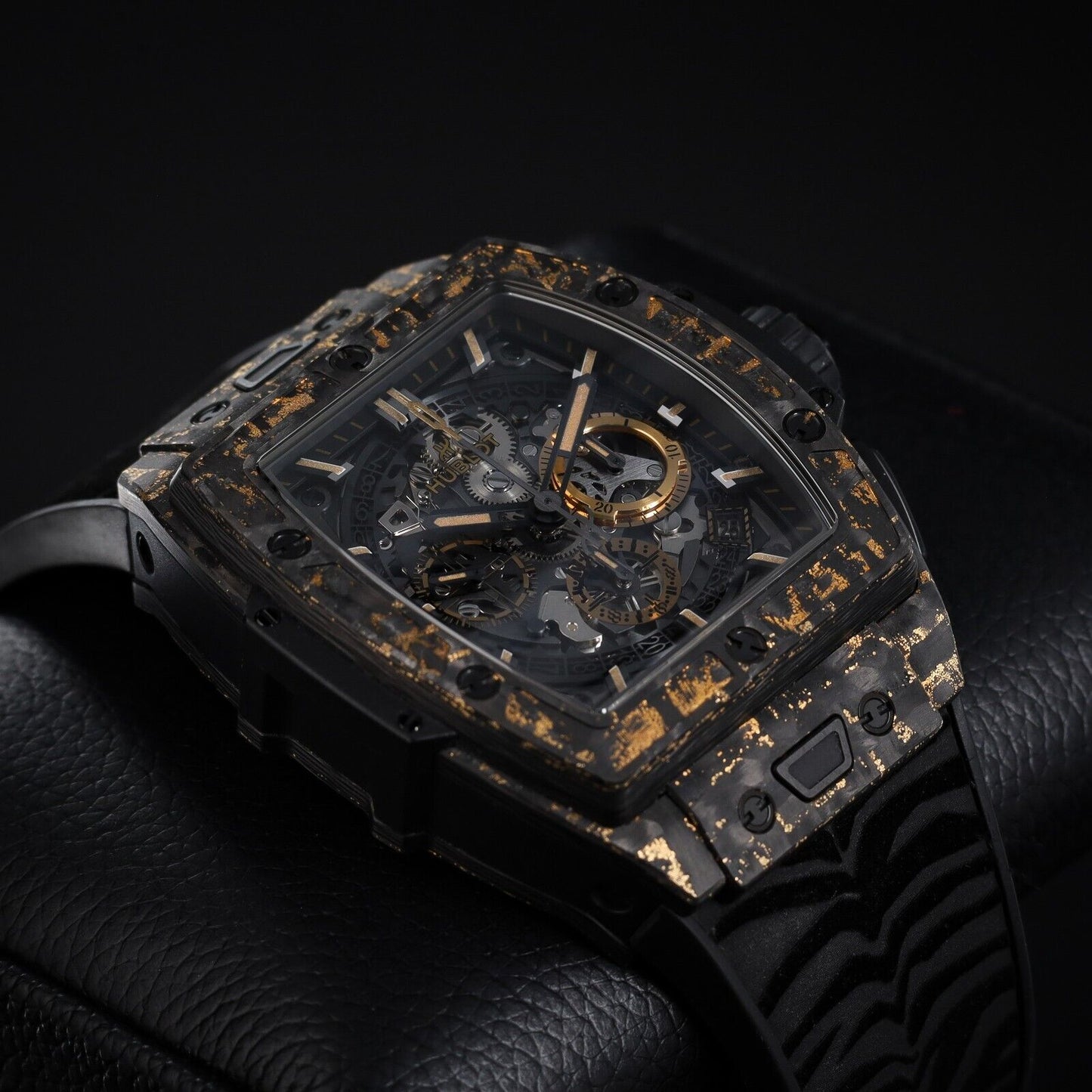 Hublot Spirit of Big Bang "Carbon Gold Tiger" Black Gold Skeleton -642.QX.0113.R