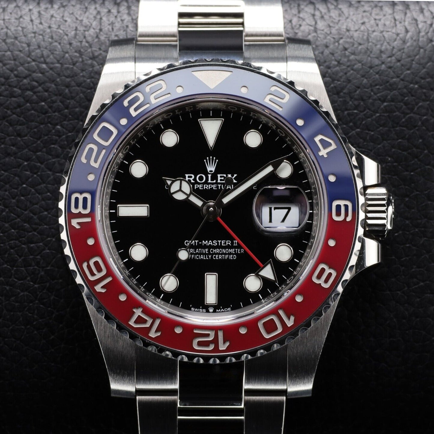 Rolex GMT-Master II Silver Bracelet with Red and Blue Bezel "pepsi"-126710BLRO