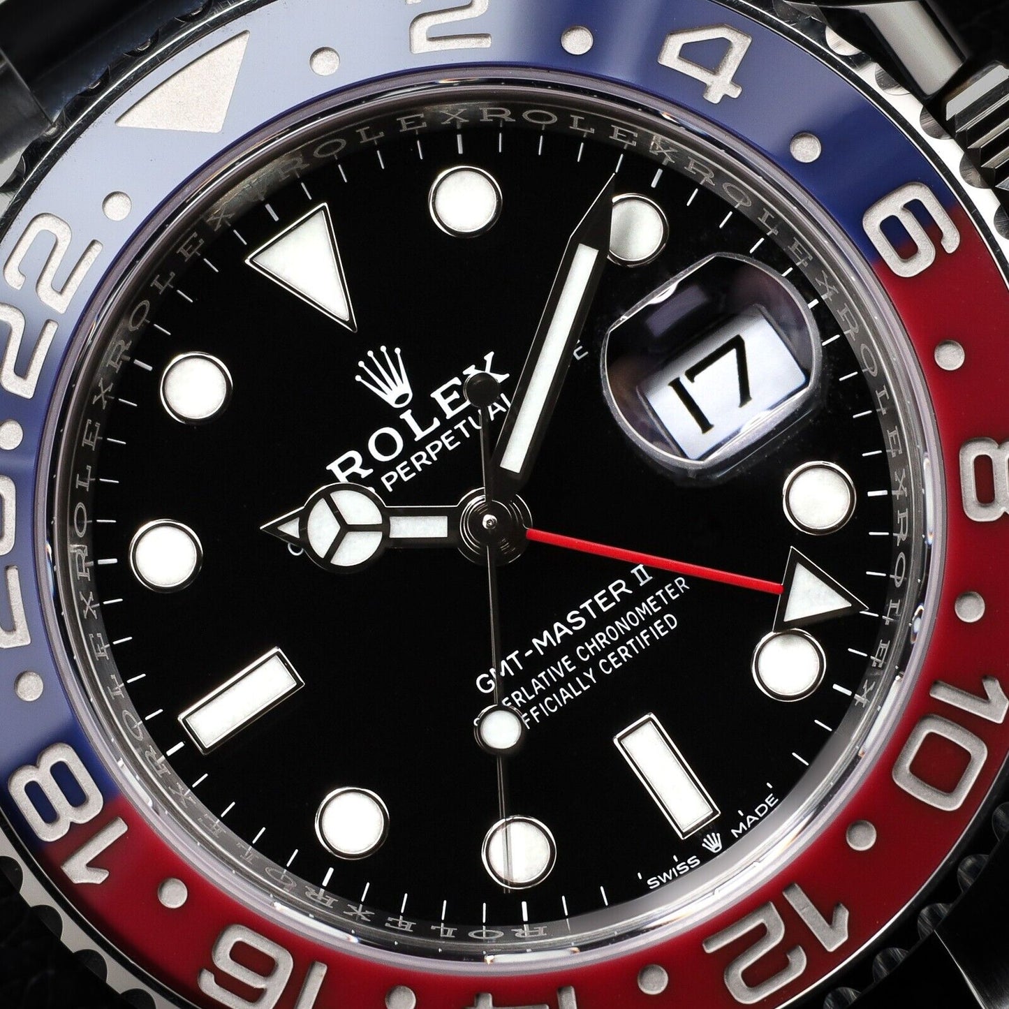 Rolex GMT-Master II Silver Bracelet with Red and Blue Bezel "pepsi"-126710BLRO