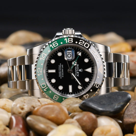 Rolex GMT-Master II Silver Oyster Bracelet with Black and Green Bezel 126720VTNR