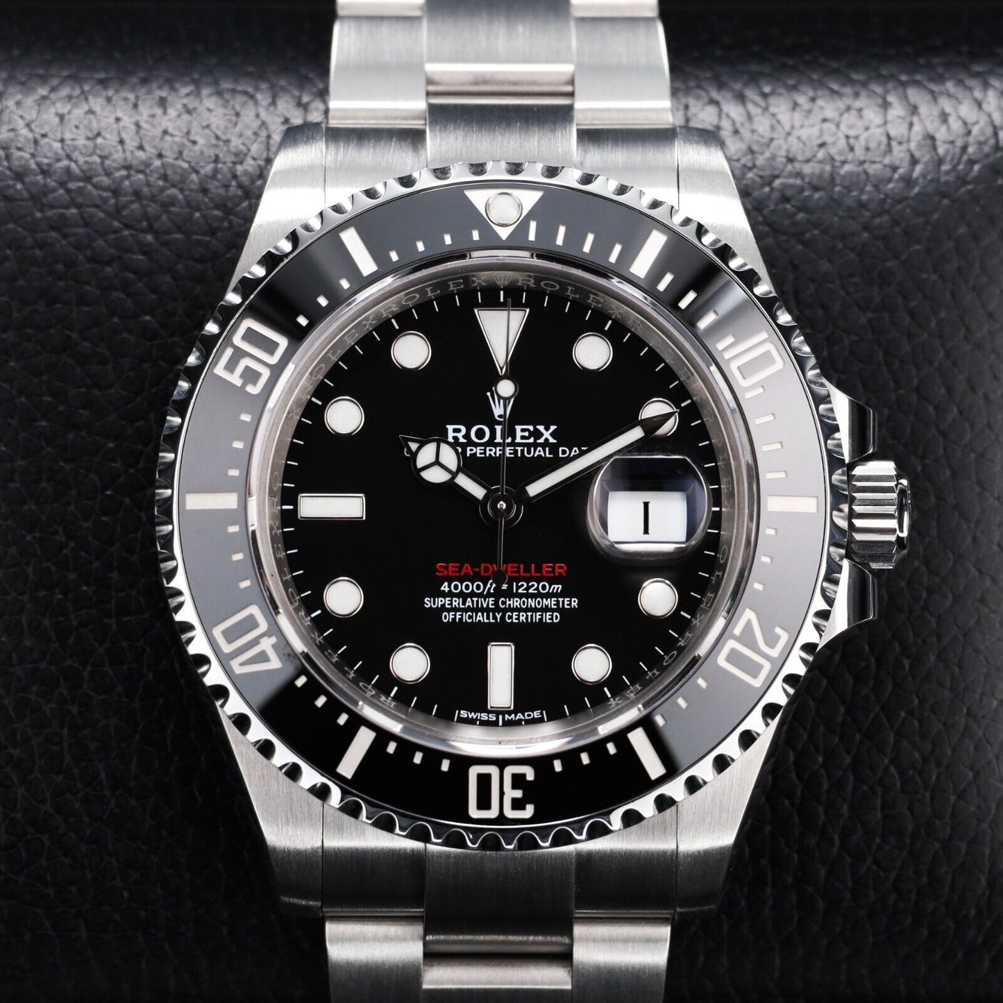 Rolex Sea-Dweller Silver Oyster Bracelet with Black Bezel-126600