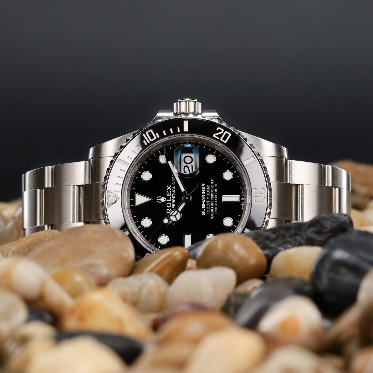 Rolex Submariner Silver Oyster Bracelet with Black Bezel-126610LN