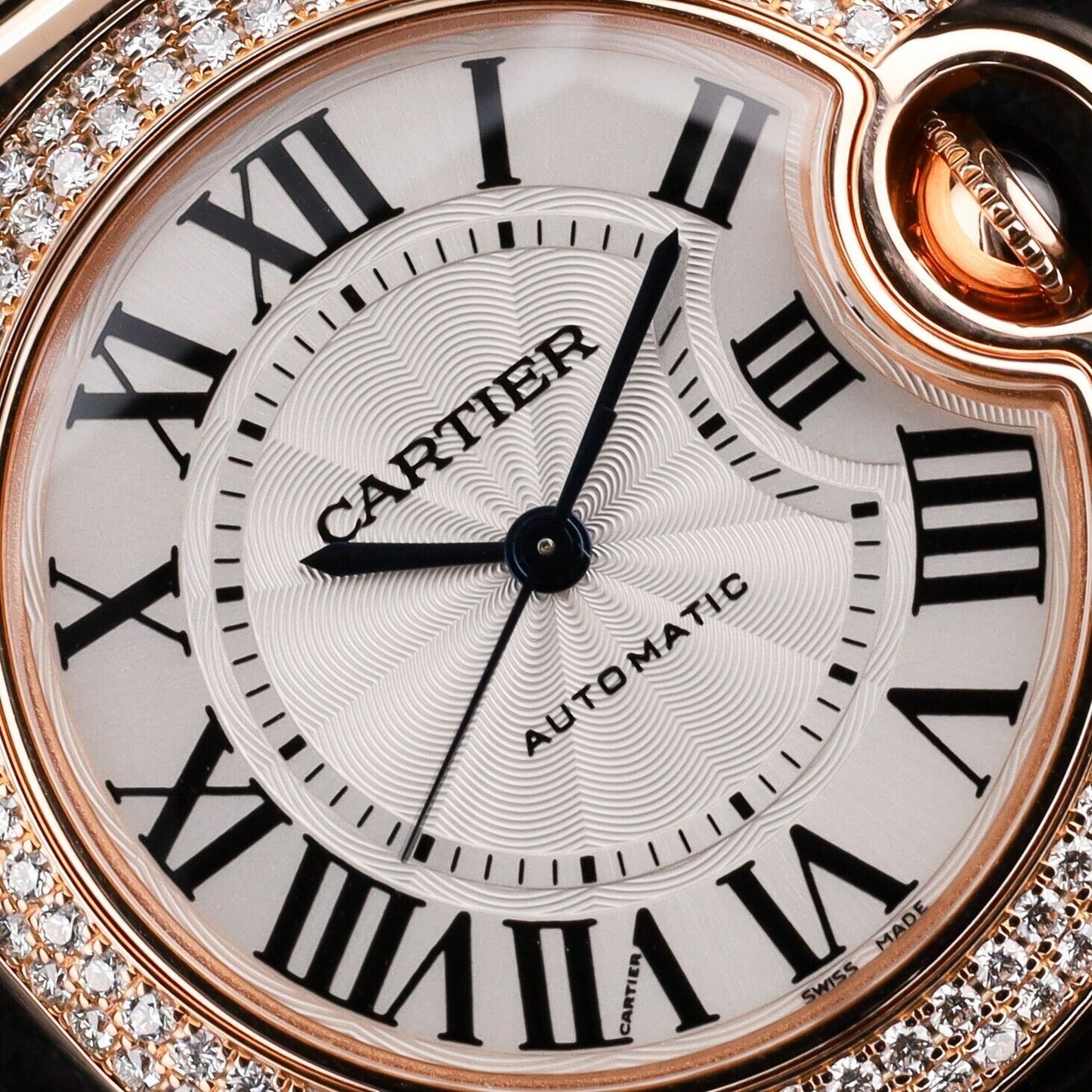 Cartier Ballon Bleu 33mm Rose Gold Silver Dial Women's Watch - WE902064