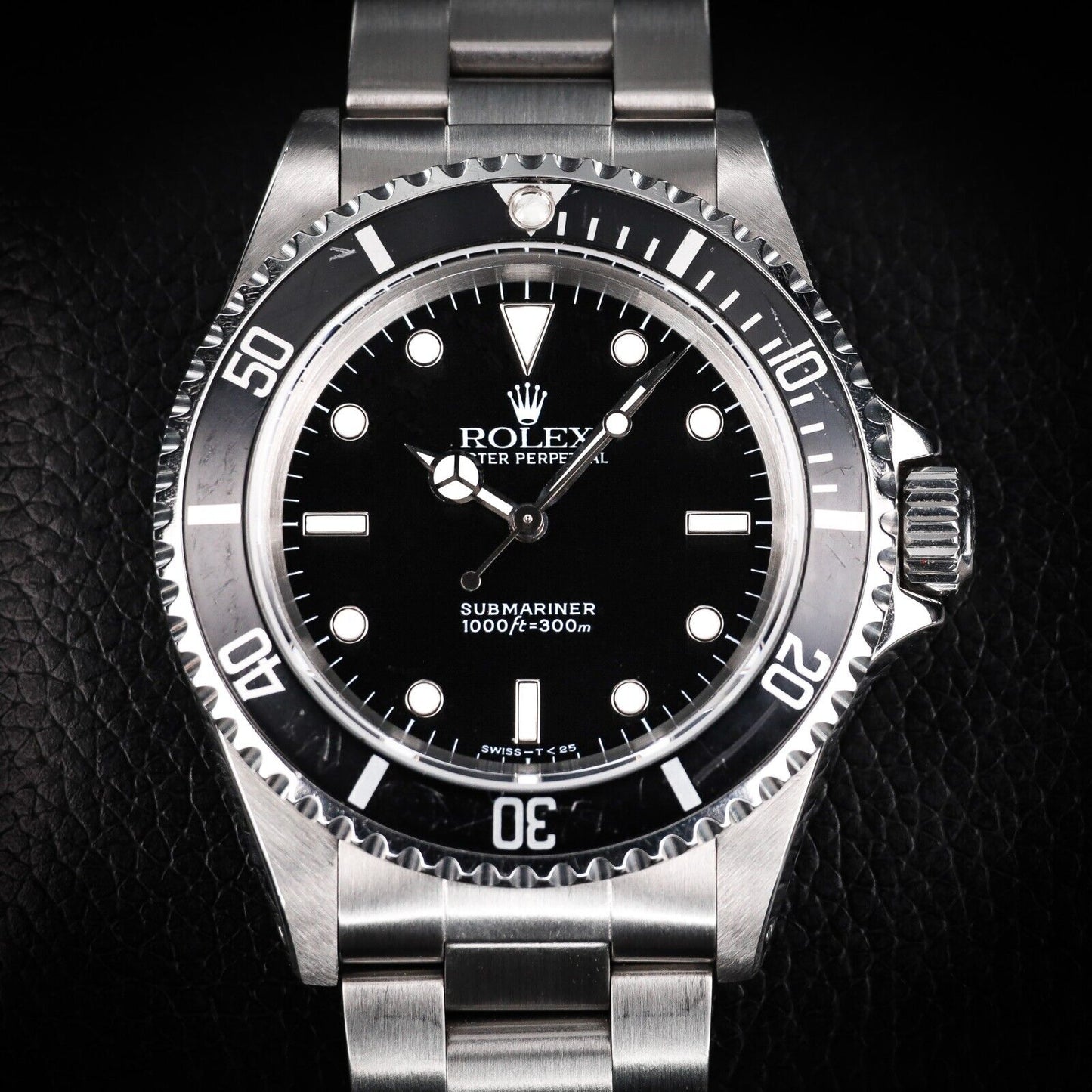 Rolex Submariner Silver Oyster Bracelet with Black Bezel-14060