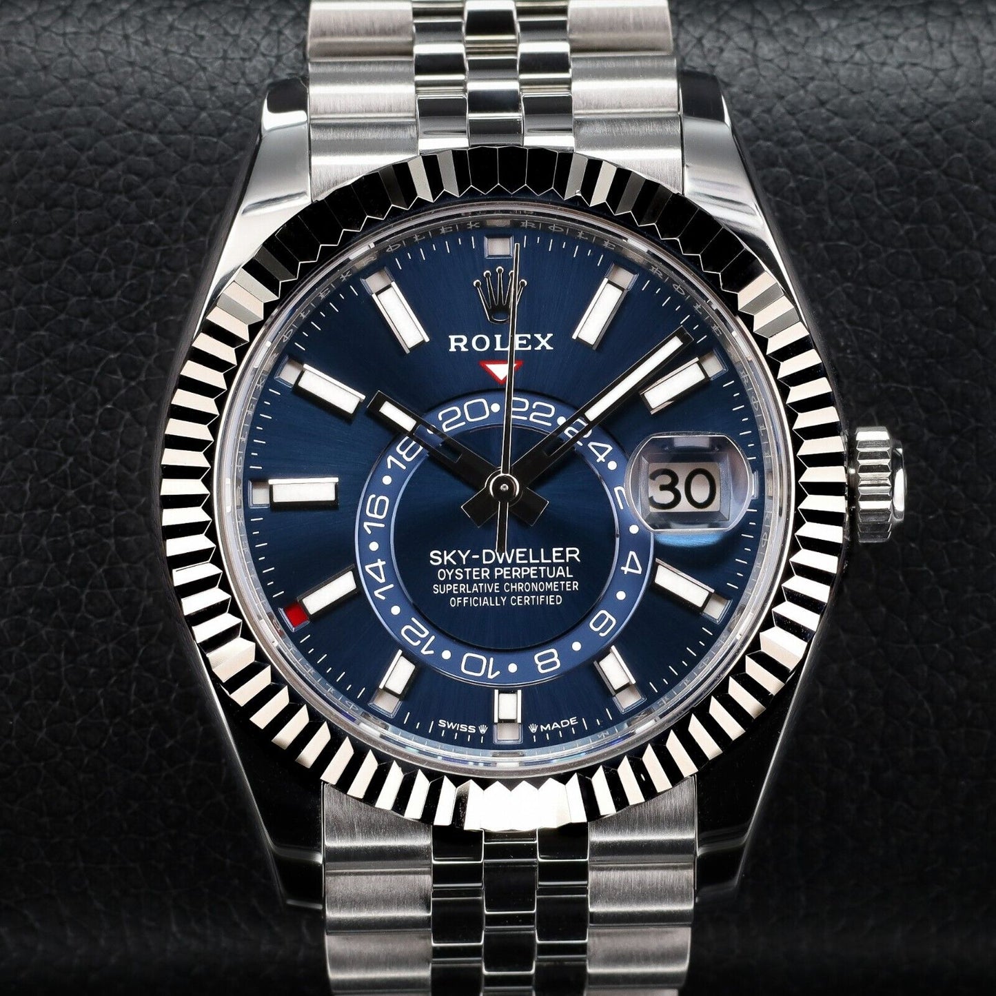 Rolex Sky-Dweller Silver Jubilee Bracelet with Blue Dial-336934