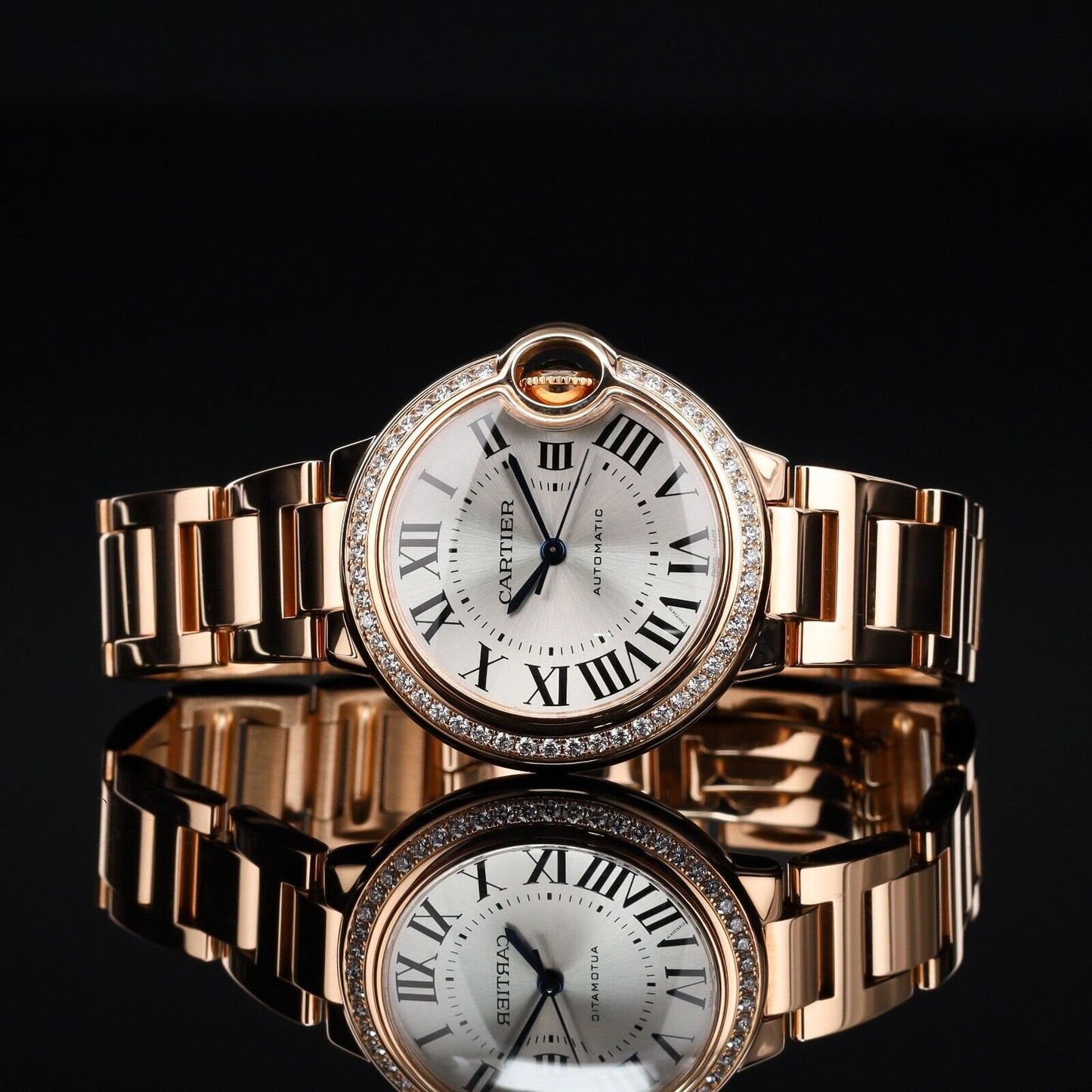 Cartier Ballon Bleu Rose Gold Diamond Bezel 33MM-WJBB0036