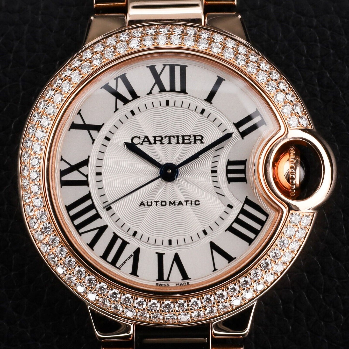 Cartier Ballon Bleu 33mm Rose Gold Silver Dial Women's Watch - WE902064