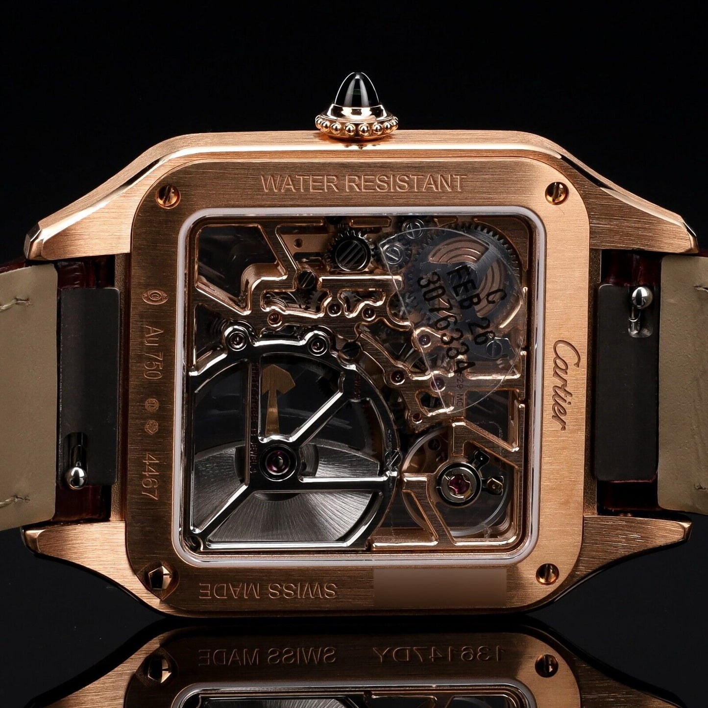 Cartier Santos 41mm Skeleton Micro Rotor Rose Gold -WHA0030