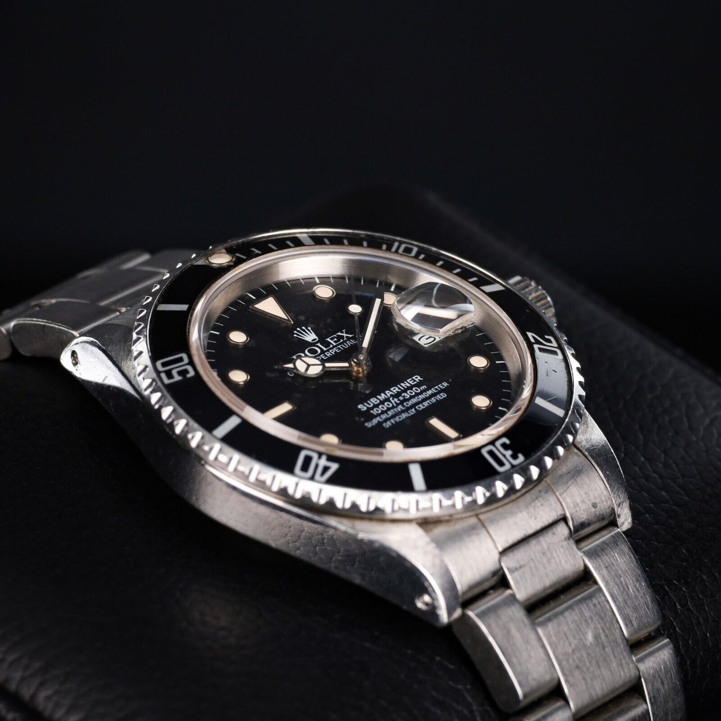 Rolex Submariner Silver Oyster Bracelet with Black Bezel -16800