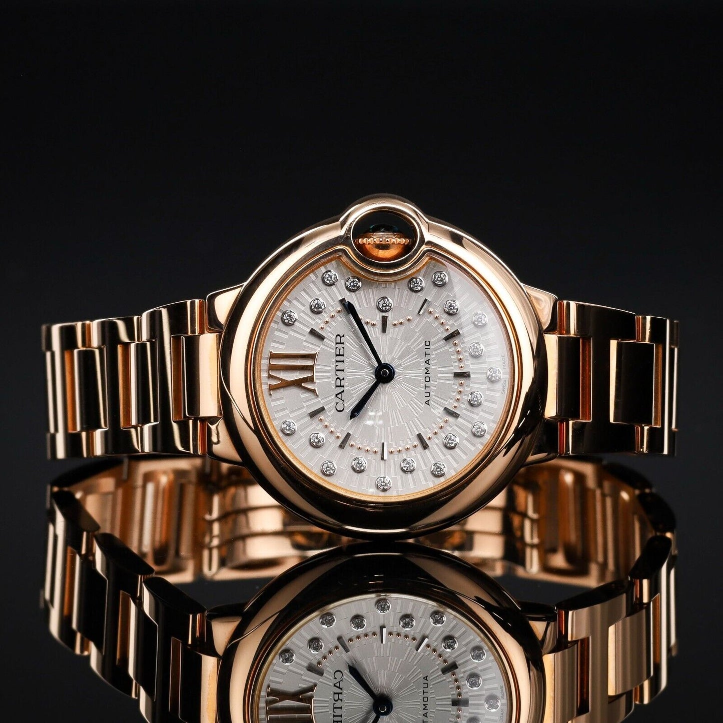 Cartier Ballon 33 Rose Gold / Diamond-Set / WGBB0054