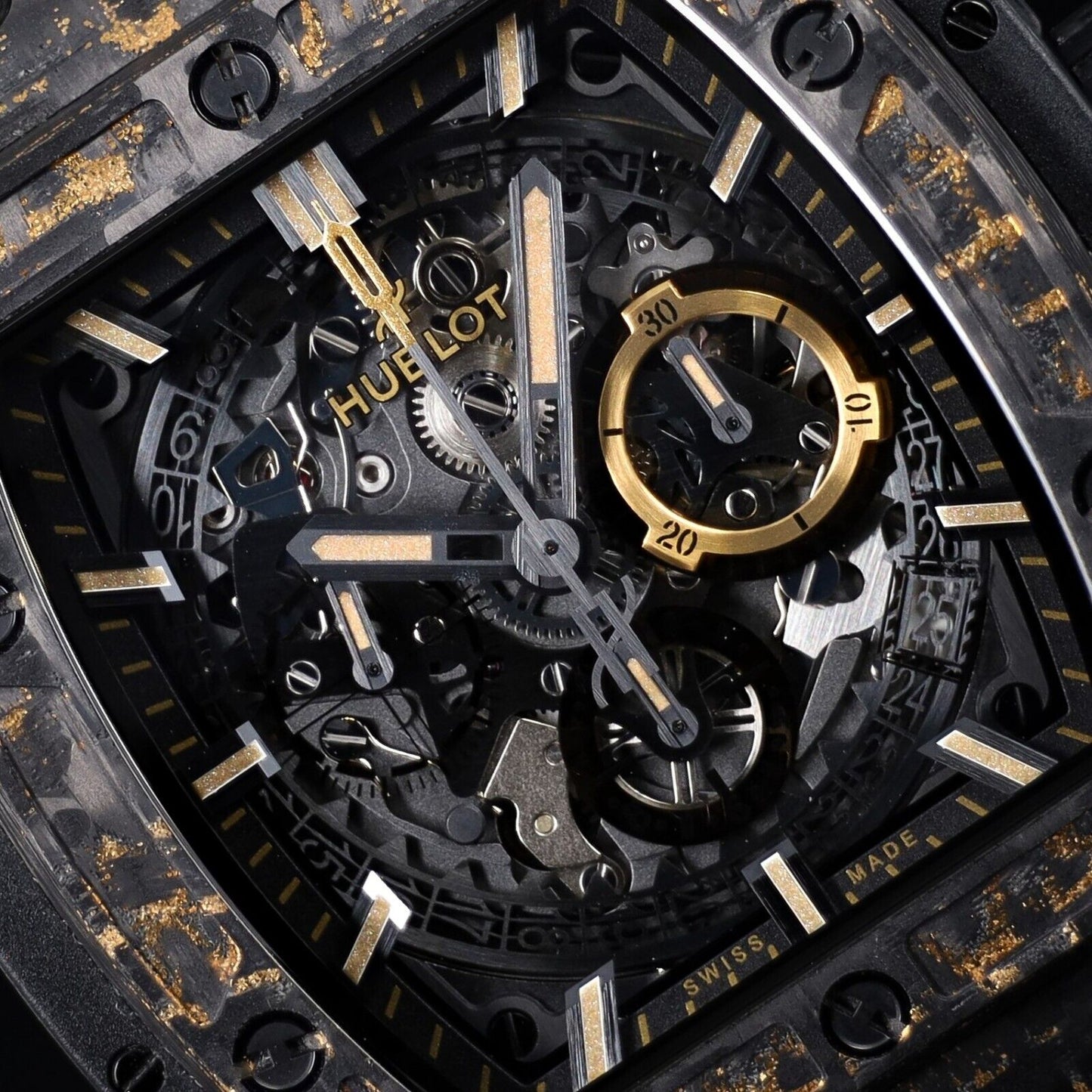 Hublot Spirit of Big Bang "Carbon Gold Tiger" Black Gold Skeleton -642.QX.0113.R