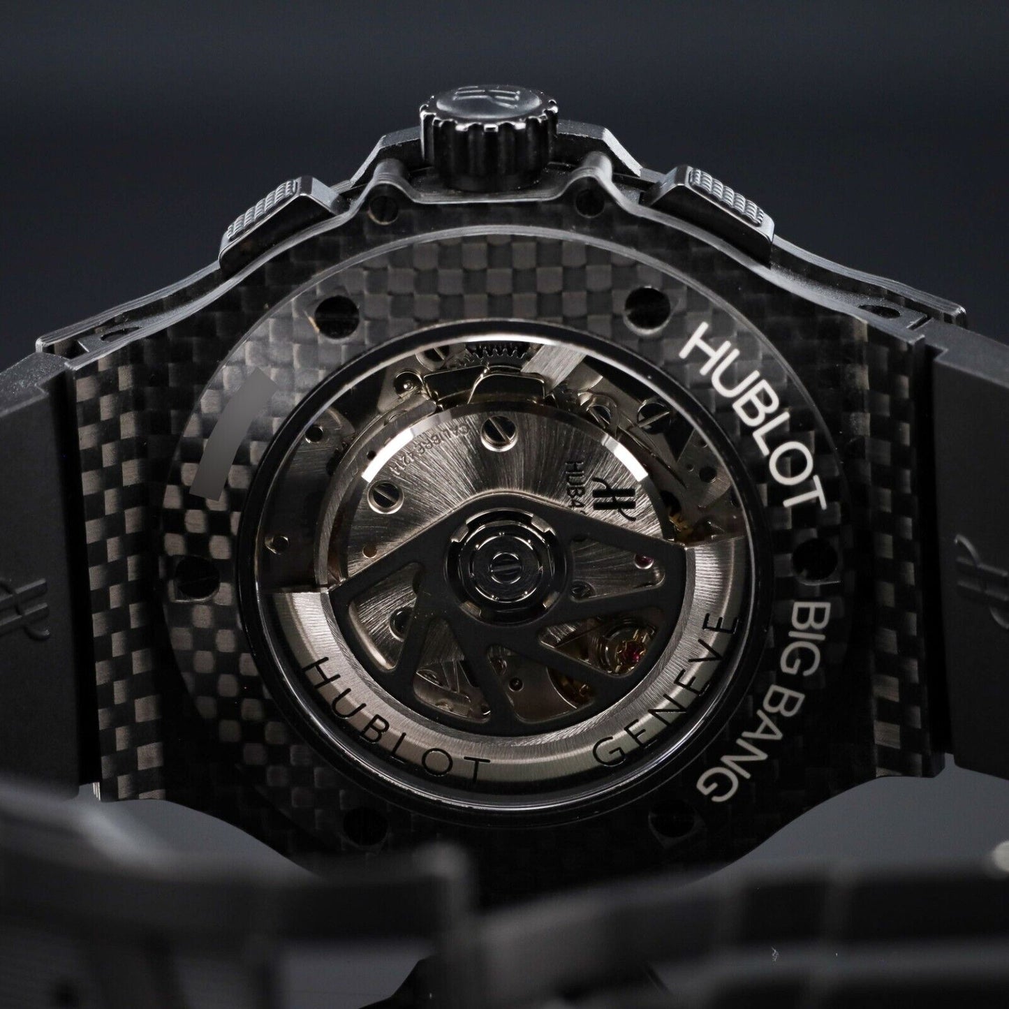 Hublot Aero Bang Carbon Fiber Big Bang Men's Skeleton Dial Watch  311.QX.1124.RX