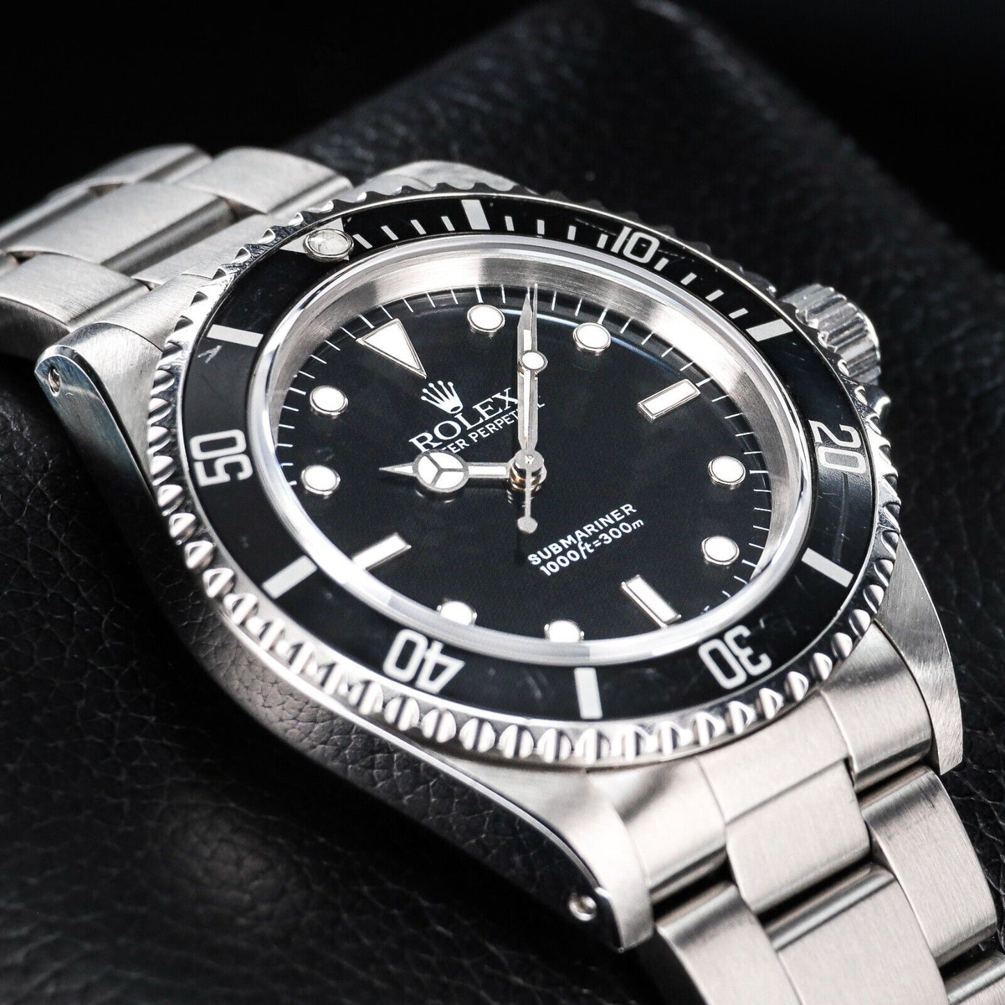 Rolex Submariner Silver Oyster Bracelet with Black Bezel-14060