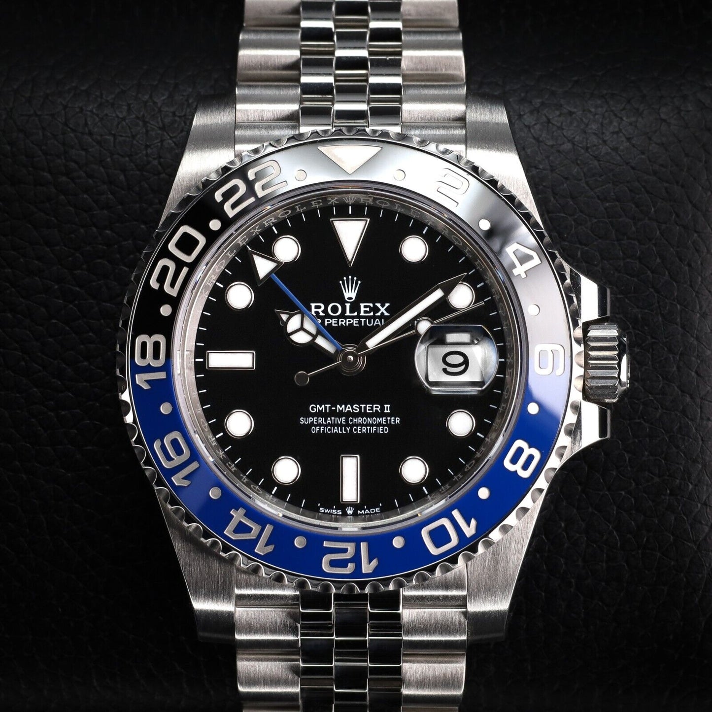 Rolex GMT-Master II Silver Jubilee Bracelet with Blue and Black Bezel-126710BLNR