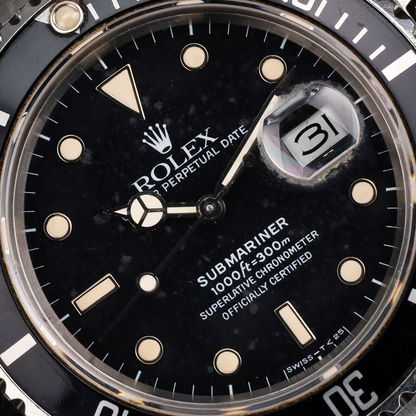 Rolex Submariner Silver Oyster Bracelet with Black Bezel -16800