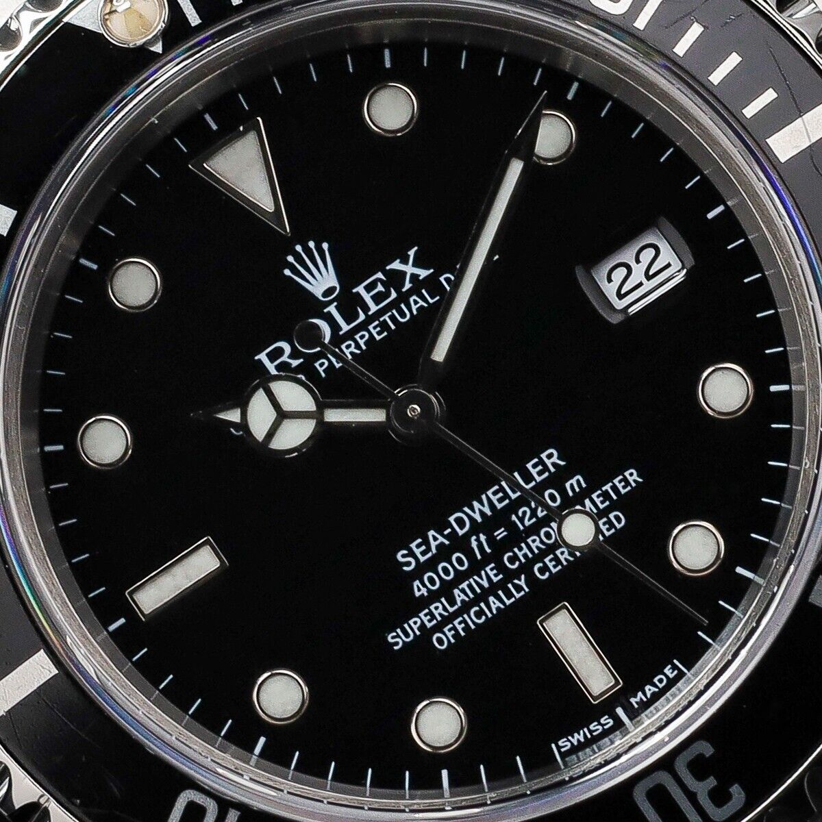 Rolex Sea-Dweller Silver Oyster Bracelet with Black Bezel- 16600