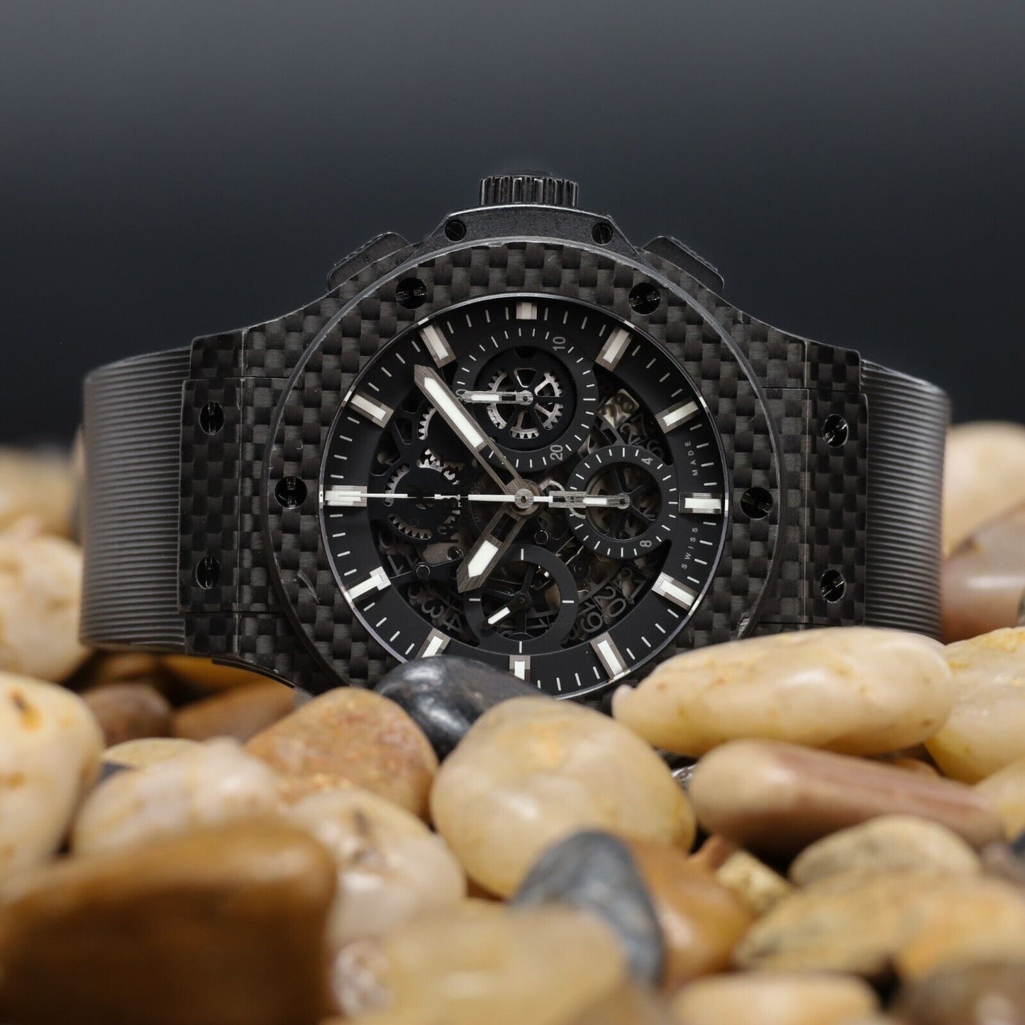 Hublot Aero Bang Carbon Fiber Big Bang Men's Skeleton Dial Watch  311.QX.1124.RX