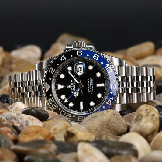 Rolex GMT-Master II Silver Jubilee Bracelet with Blue and Black Bezel-126710BLNR