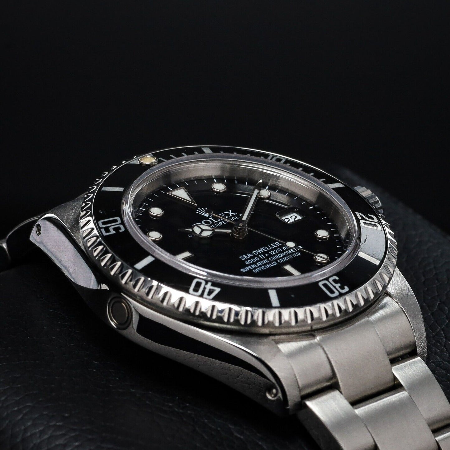 Rolex Sea-Dweller Silver Oyster Bracelet with Black Bezel- 16600