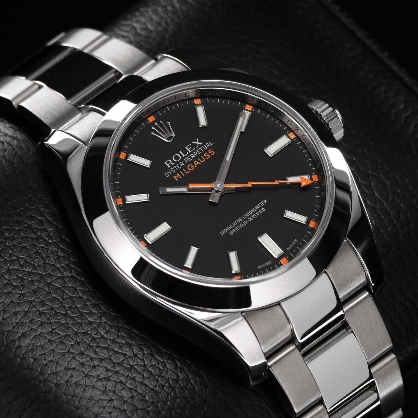 Rolex Milgauss Silver Oyster Bracelet with Silver Bezel- 116400