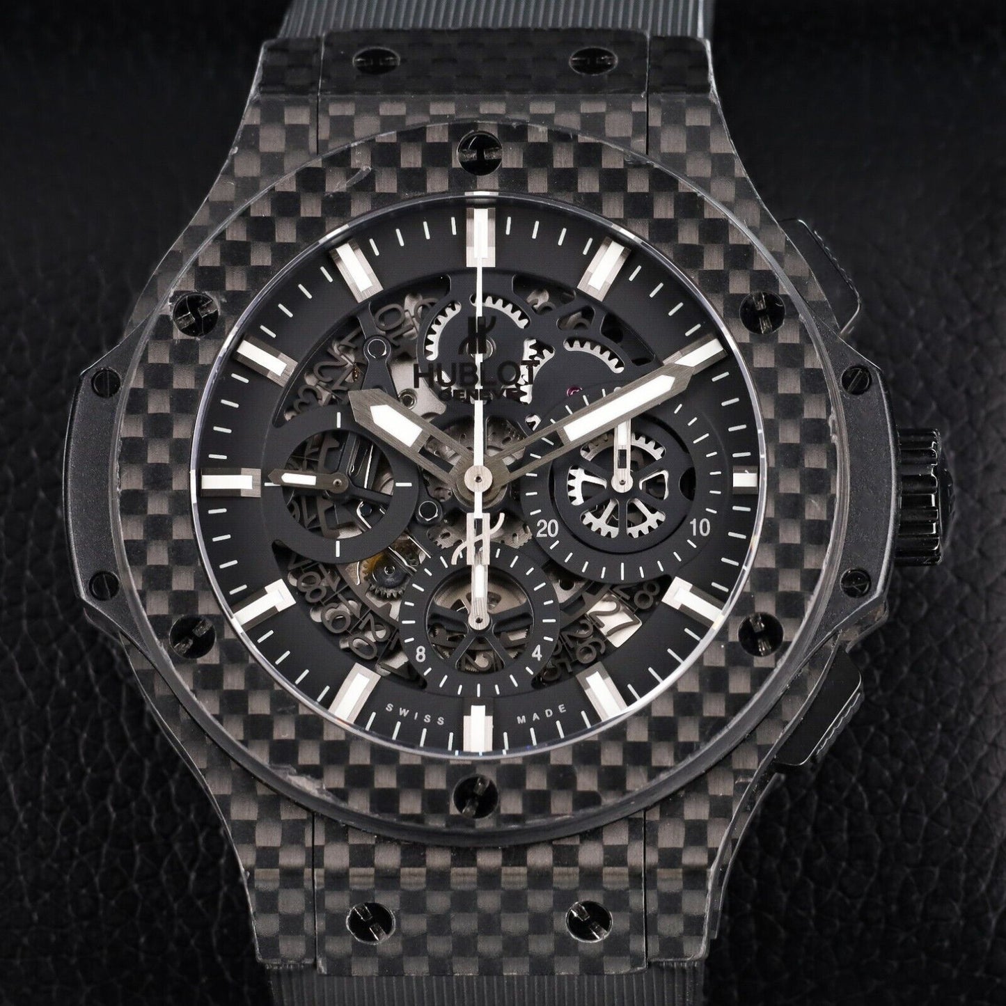 Hublot Aero Bang Carbon Fiber Big Bang Men's Skeleton Dial Watch  311.QX.1124.RX