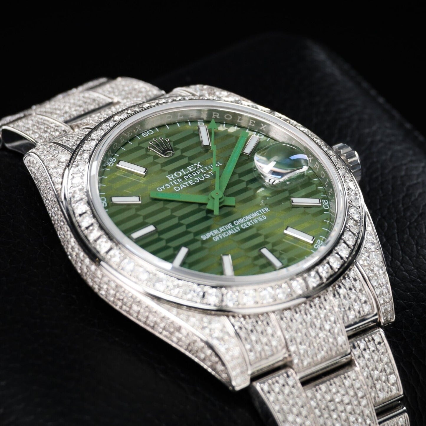 Rolex DateJust Green Dial Bussdown -126300