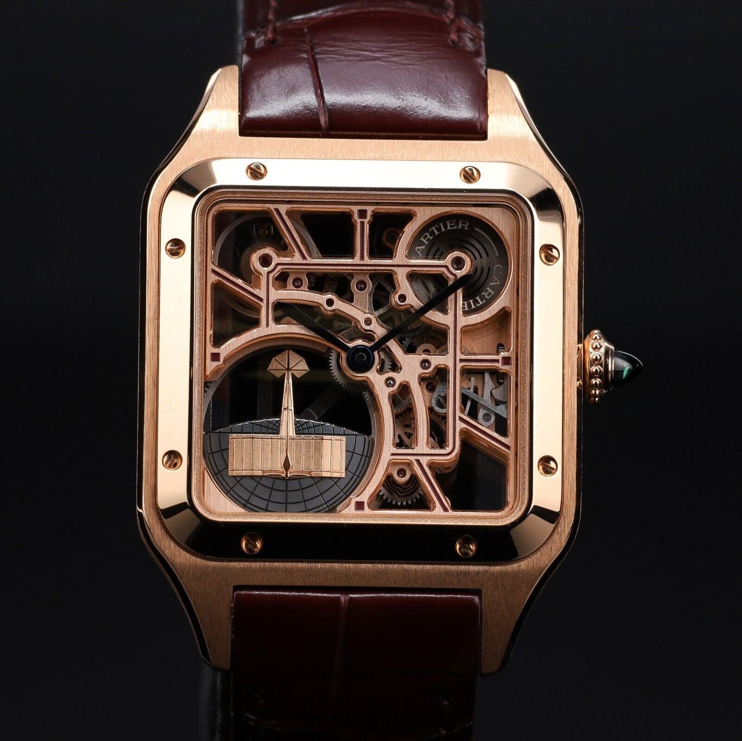 Cartier Santos 41mm Skeleton Micro Rotor Rose Gold -WHA0030