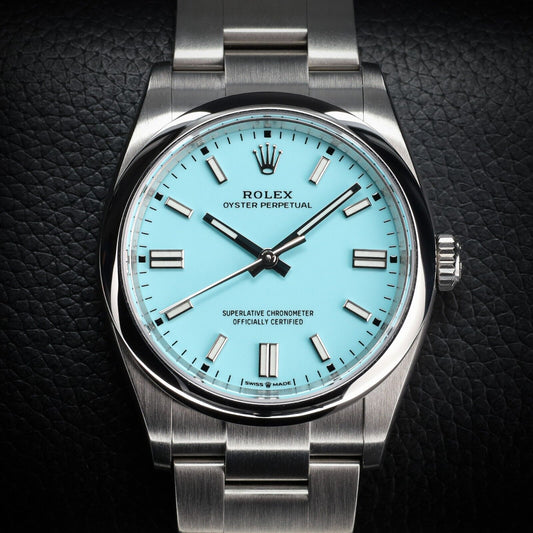 Rolex Oyster Perpetual Silver Oyster Bracelet with Tiffany Dial-126000