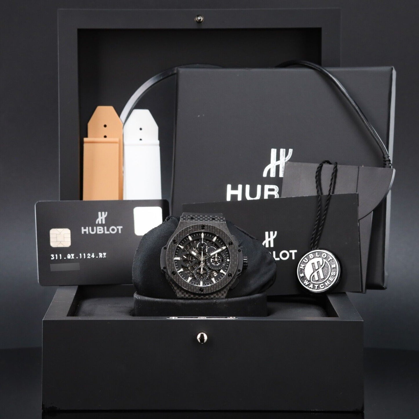 Hublot Aero Bang Carbon Fiber Big Bang Men's Skeleton Dial Watch  311.QX.1124.RX