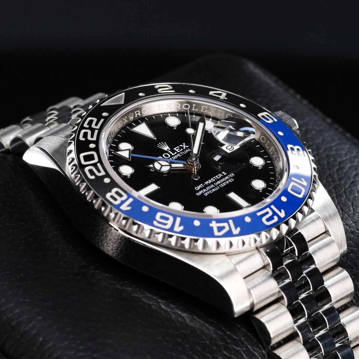 Rolex GMT-Master II Silver Jubilee Bracelet with Blue and Black Bezel-126710BLNR