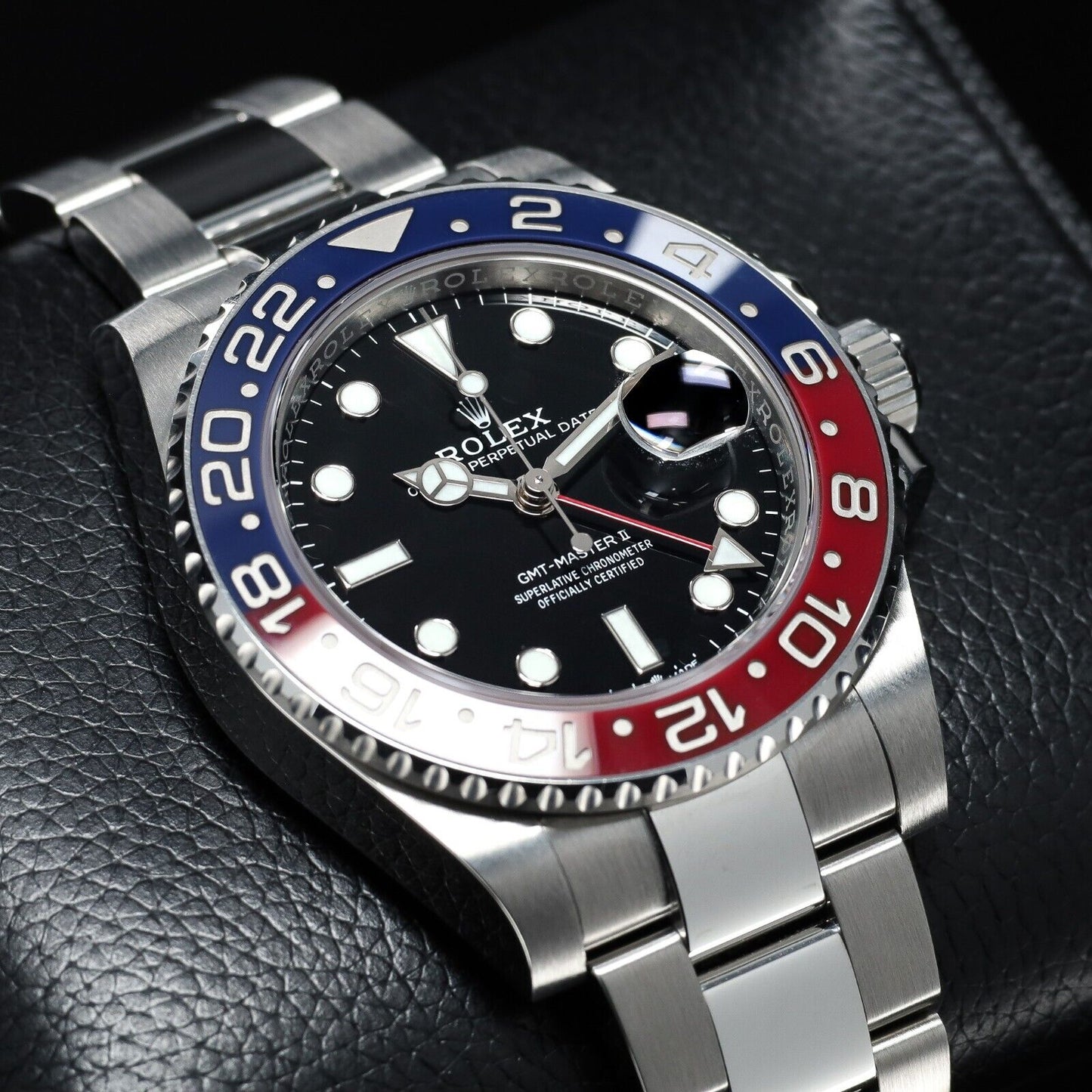 Rolex GMT-Master II Silver Bracelet with Red and Blue Bezel "pepsi"-126710BLRO