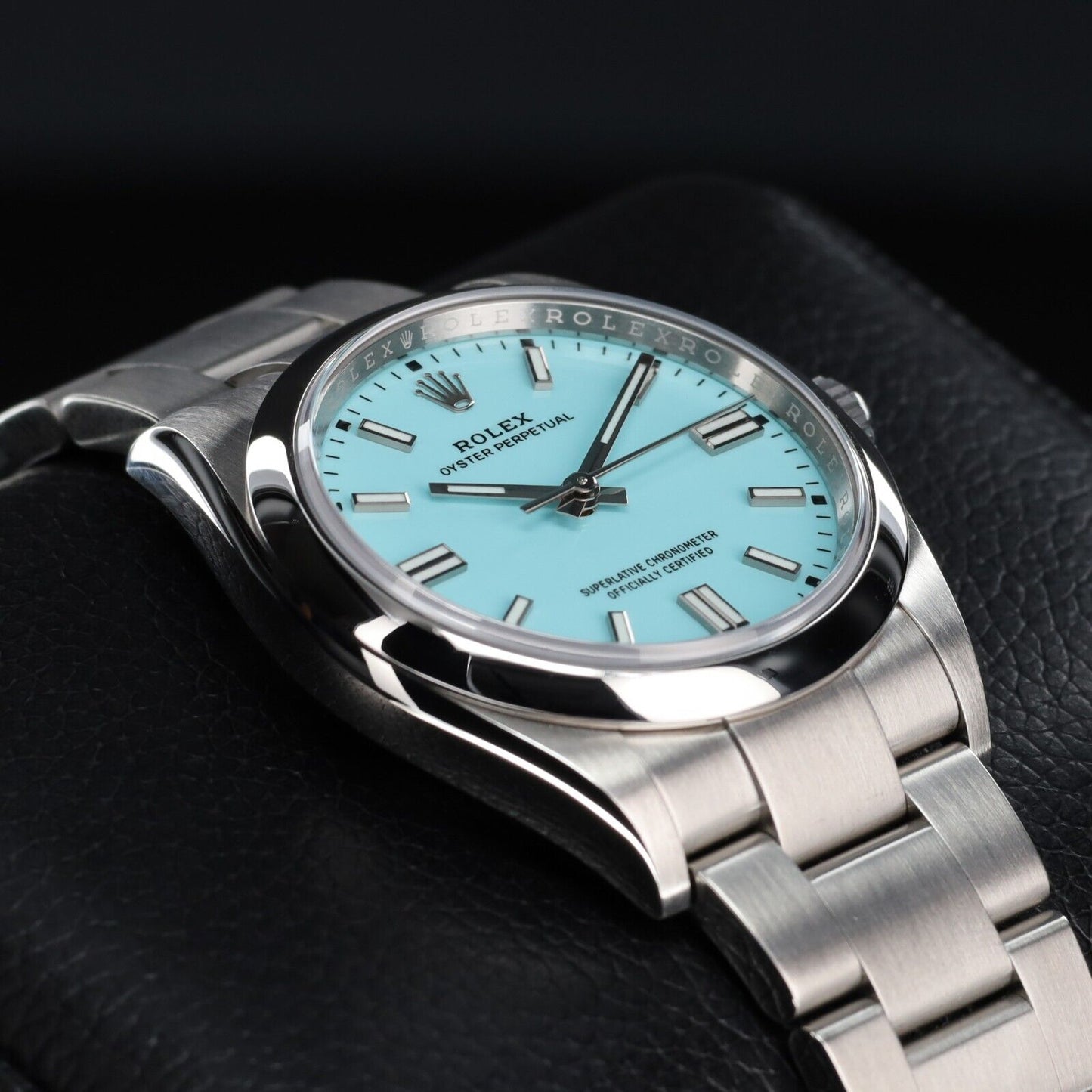 Rolex Oyster Perpetual Silver Oyster Bracelet with Tiffany Dial-126000