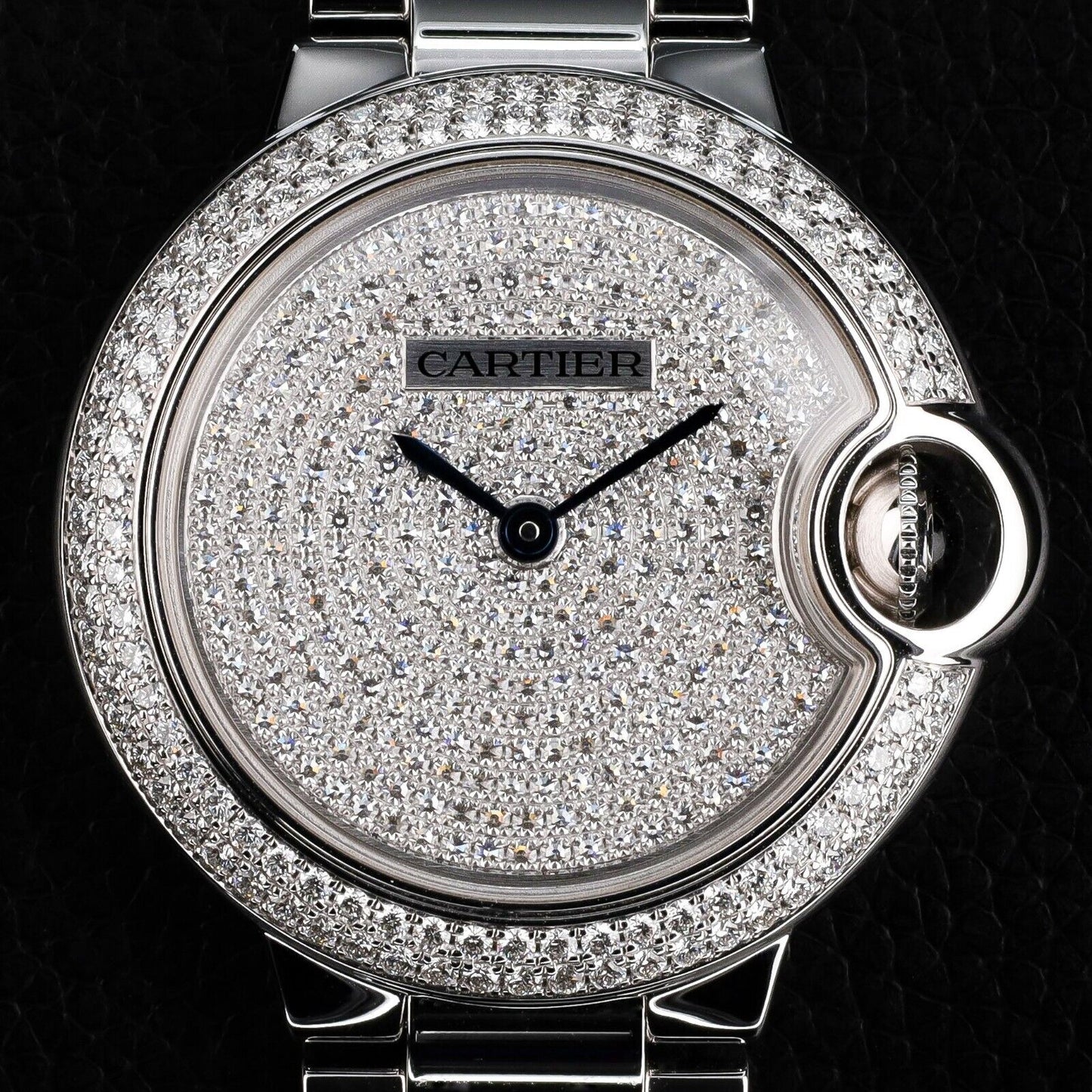 Cartier Ballon Bleu White Gold Pave Dial 33MM -WE902048